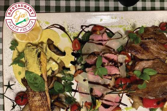 Restaurant EJA, Gnocchi Fileto viçi domate e thatë, Pesto arra moxarella...